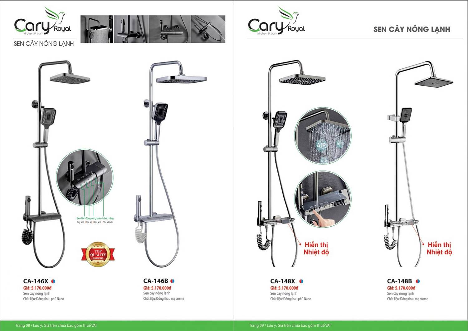 Thiết bị vệ sinh CARY ROYAL Catalogue và Bảng giá mới nhất 2024 - 2025 /Page 6